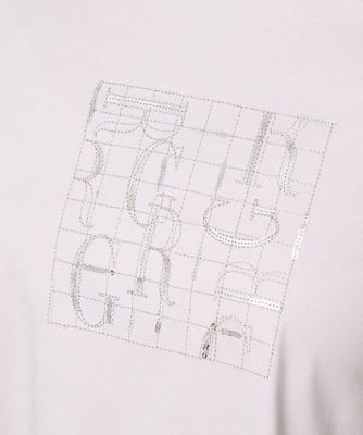［接触冷感］ロゴ刺繍スパンコールＡラインカットソー