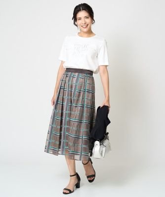 ［接触冷感］ロゴ刺繍スパンコールＡラインカットソー