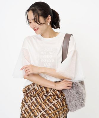 ＜GEORGES RECH　(Women)＞フレアチュールスリーブロゴカットソー