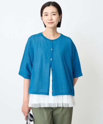 接触冷感／遮熱］チュールプリーツタンクトップ | GEORGES RECH (Women