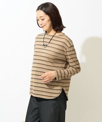 GEORGES RECH　(Women)/ジョルジュ　レッシュ [日本製]ラメボーダーカットソー
