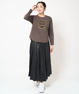 スパンコールロゴ刺繍カットソー