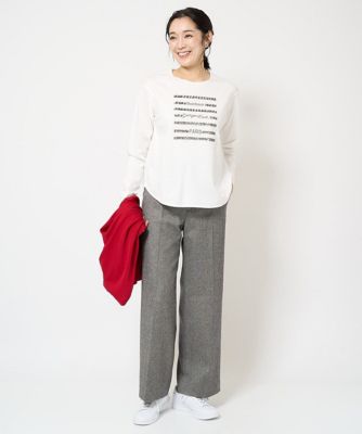 スパンコールロゴ刺繍カットソー