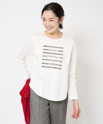 スパンコールロゴ刺繍カットソー