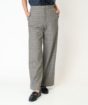 ＜GEORGES RECH　(Women)＞［日本製］両面起毛ラメチェックワイドストレートパンツ