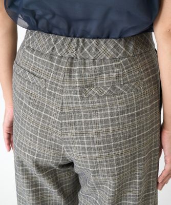 ［日本製］両面起毛ラメチェックワイドストレートパンツ