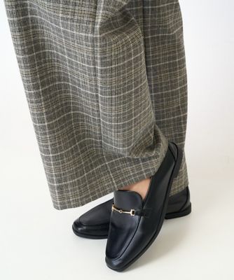 ［日本製］両面起毛ラメチェックワイドストレートパンツ