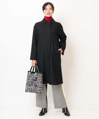 ［日本製］ドビーハウンドトゥース微起毛ワイドストレートパンツ