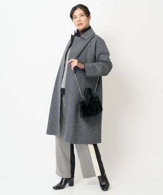 ［日本製］ドビーハウンドトゥース微起毛ワイドストレートパンツ
