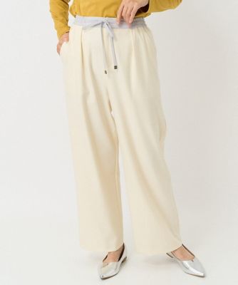 ［日本製］裏起毛シャンブレージョガーワイドパンツ