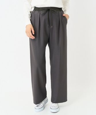 ［日本製］裏起毛シャンブレージョガーワイドパンツ