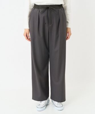 ［日本製］裏起毛シャンブレージョガーワイドパンツ