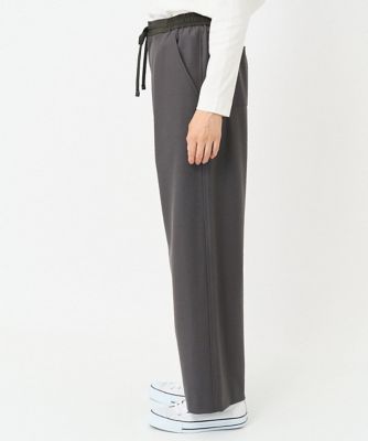 ［日本製］裏起毛シャンブレージョガーワイドパンツ