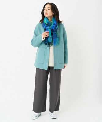 ［日本製］裏起毛シャンブレージョガーワイドパンツ