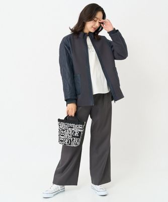 ［日本製］裏起毛シャンブレージョガーワイドパンツ