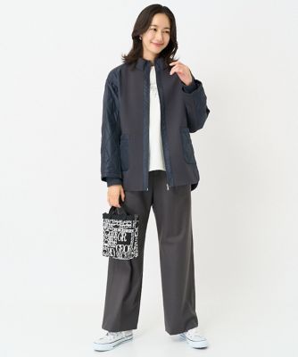 ［日本製］裏起毛シャンブレージョガーワイドパンツ