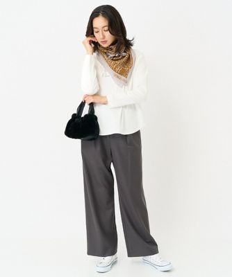 ［日本製］裏起毛シャンブレージョガーワイドパンツ