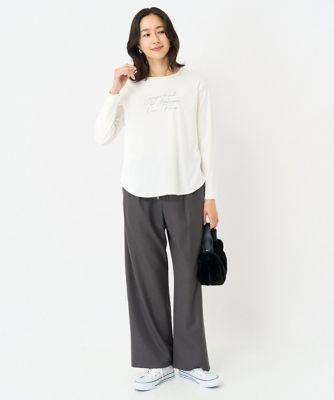［日本製］裏起毛シャンブレージョガーワイドパンツ