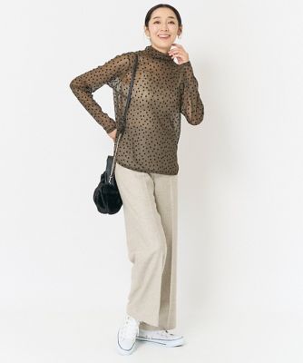 ［日本製］ラメツイードワイドストレートパンツ