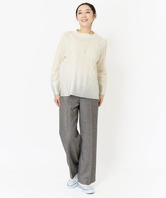 ［日本製］ラメツイードワイドストレートパンツ