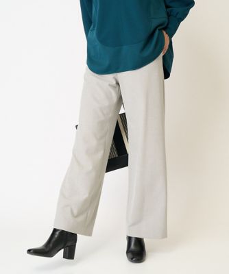 ［日本製］裏起毛ピンヘッドストレートワイドパンツ