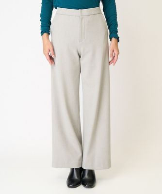 ［日本製］裏起毛ピンヘッドストレートワイドパンツ