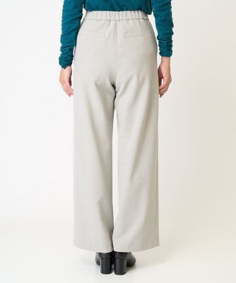 ［日本製］裏起毛ピンヘッドストレートワイドパンツ