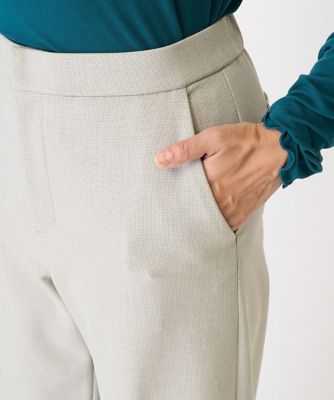 ［日本製］裏起毛ピンヘッドストレートワイドパンツ