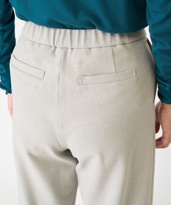 ［日本製］裏起毛ピンヘッドストレートワイドパンツ