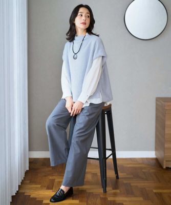 日本製］裏起毛シャンブレージョガーワイドパンツ | GEORGES RECH