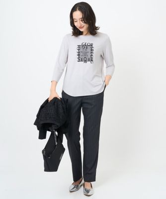 日本製］ストライプテーパードパンツ | GEORGES RECH (Women