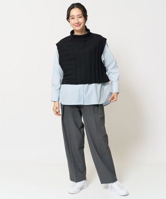 ［日本製］インタックコクーンワイドテーパードパンツ