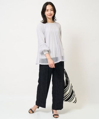 ［日本製］フェザージャガードワイドパンツ