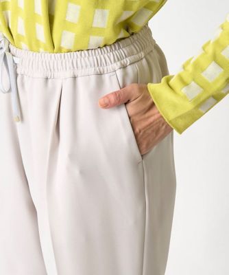 ［日本製］ダブルサテンイージーテーパードパンツ