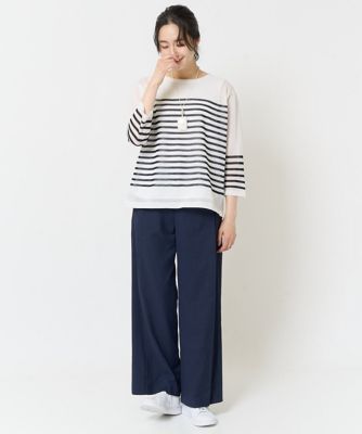 ［日本製／接触冷感／吸水速乾／紫外線防止］サイドタックワイドパンツ