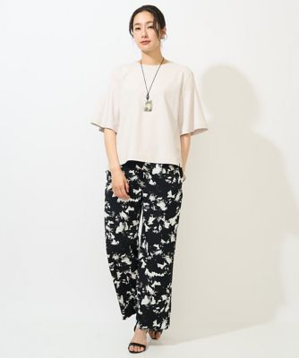 ［日本製］ブラッシュパターンワイドストレートパンツ