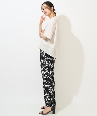［日本製］ブラッシュパターンワイドストレートパンツ