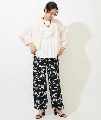 ［日本製］ブラッシュパターンワイドストレートパンツ