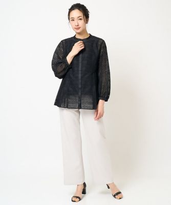 ［日本製］ダブルクロスワイドストレートパンツ
