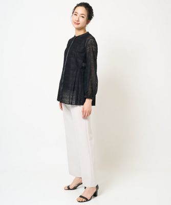 ［日本製］ダブルクロスワイドストレートパンツ