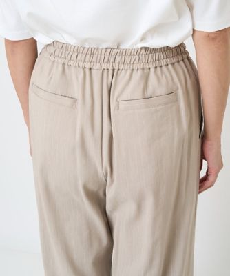 ［日本製／セットアップ対応］リネンピンストライプワイドパンツ