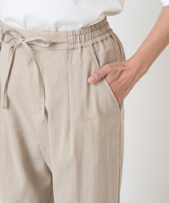 ［日本製／セットアップ対応］リネンピンストライプワイドパンツ