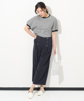 ［日本製］マリンクロップドワイドストレートパンツ