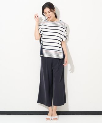［日本製］マリンクロップドワイドストレートパンツ