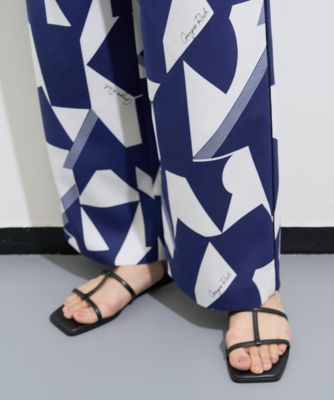 ［日本製］ジオメトリックストレートワイドパンツ