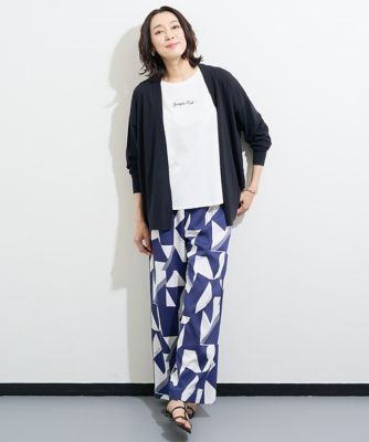 ［日本製］ジオメトリックストレートワイドパンツ