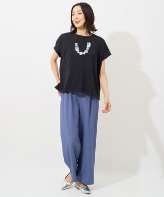 日本製］ツイルタックワイドストレートパンツ | GEORGES RECH (Women