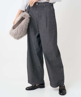 ＜GEORGES RECH　(Women)＞［セットアップ対応］バレルワイドブラックデニムパンツ