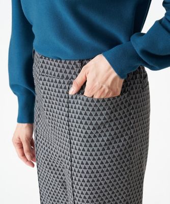［日本製］トライアングルジャガードフレアパンツ