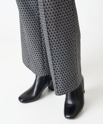 ［日本製］トライアングルジャガードフレアパンツ